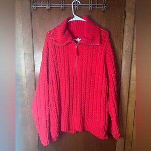 Aerie cable car quarter zip sweater